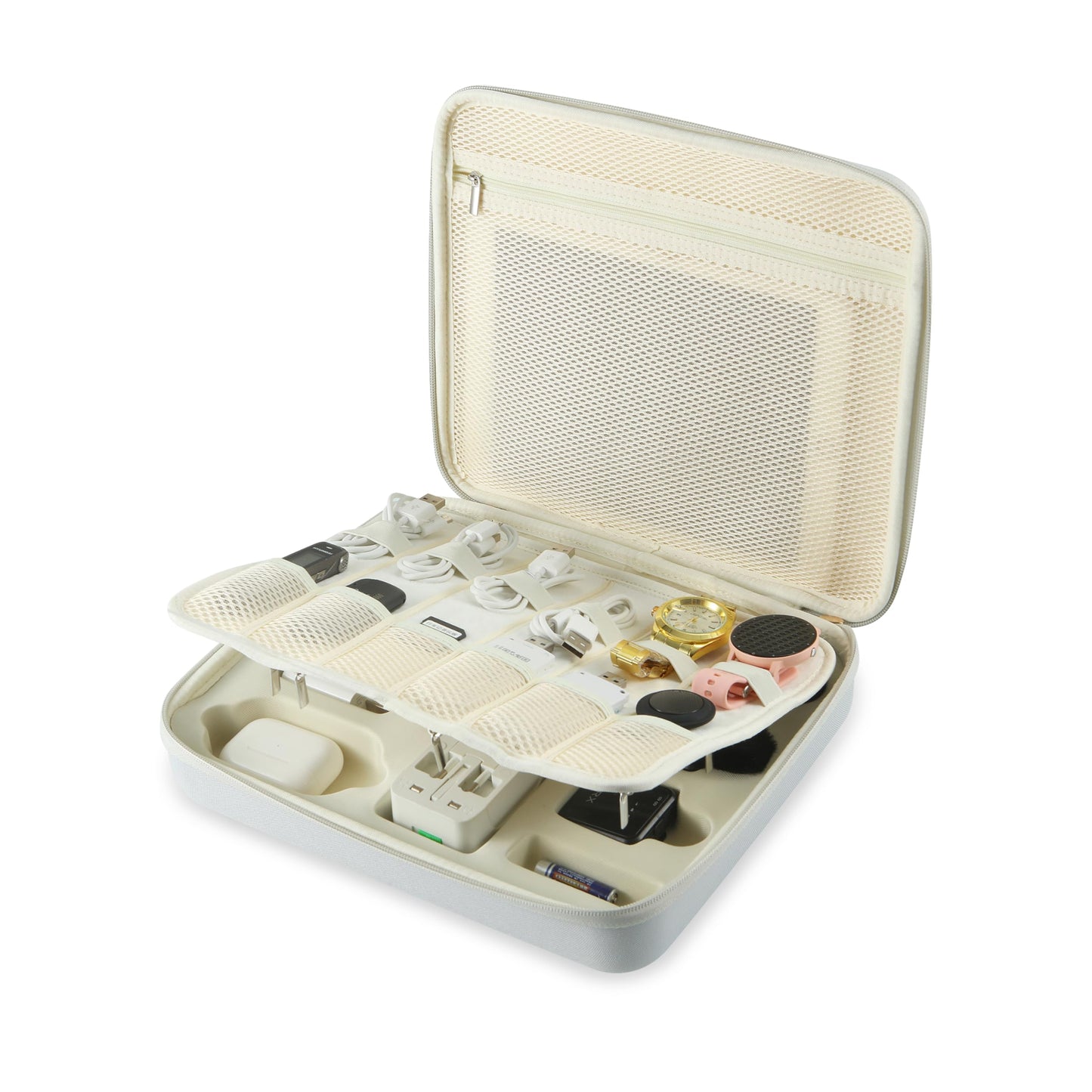 Electronics Organizer Case,Travel Essentials Bag for iPad,Tablet, Charger, Cables, Power Bank,Lapel Mic, Earphones, Watches, Tech Accessories Carry