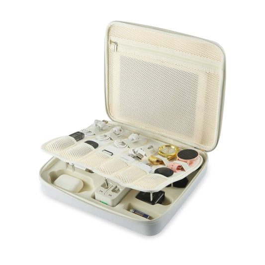 Electronics Organizer Case,Travel Essentials Bag for iPad,Tablet, Charger, Cables, Power Bank,Lapel Mic, Earphones, Watches, Tech Accessories Carry