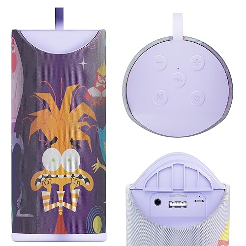 Disney/Pixar’s Inside Out 2 Bluetooth Speaker- Splashproof Wireless Speaker W/ 3 Hrs Playtime/SD Slot/FM Radio- Inside Out 2 Gifts for Women, Men