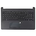 RenBang Tech Replacement for HP 250 255 256 G6 15-BS 15-BW Notebook Upper Case Palmrest Touchpad Keyboard Assembly 929906-001 AP204000E20 Grey