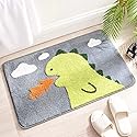Molesun Dinosaur Bath Mat Non Slip, Bath Rug Soft Shower Rug Plush Microfiber Water Absorbent Thick Shaggy Floor Mats for Bathroom, Bedroom, Kitchen…