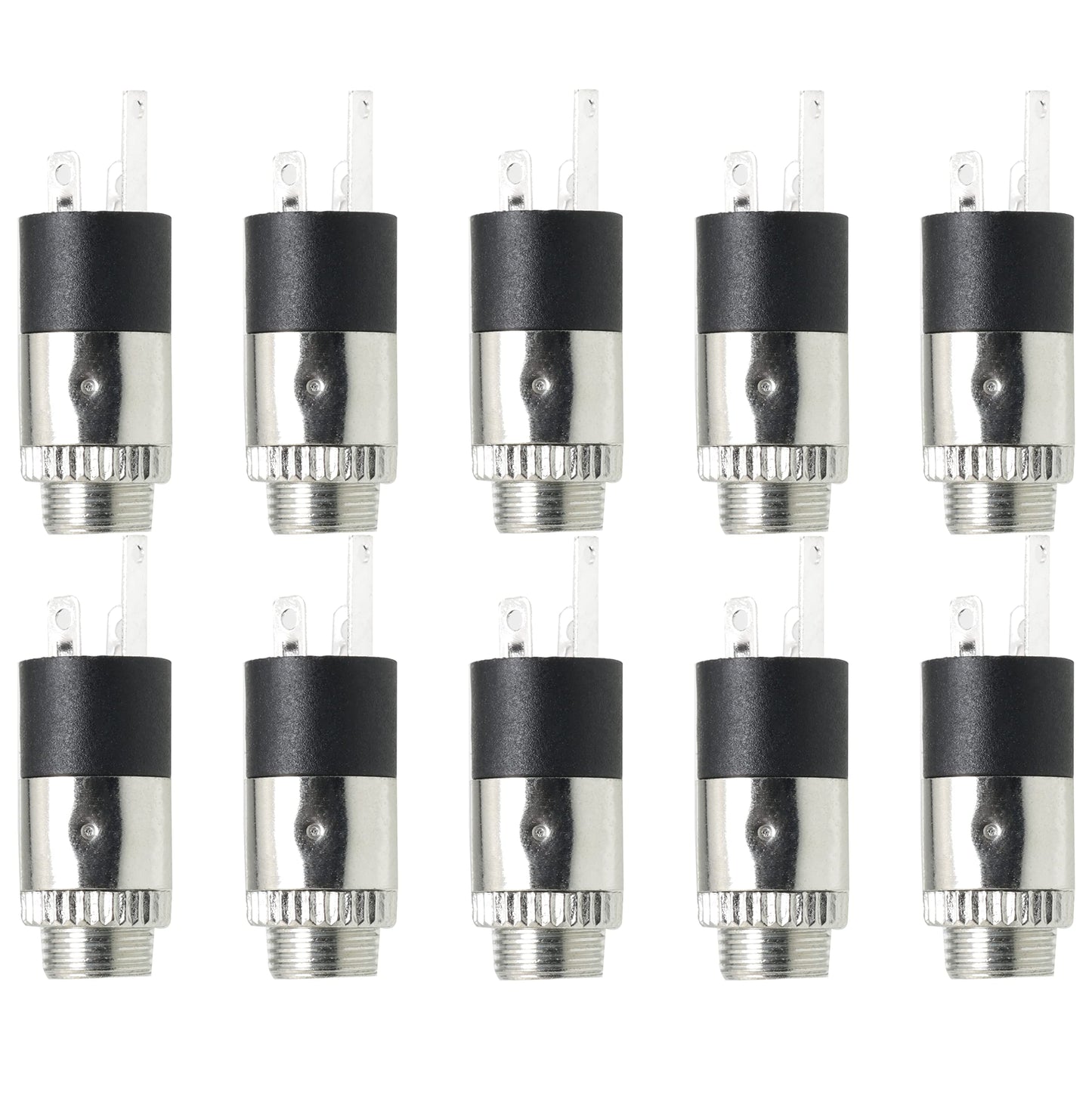 SJZBIN 10pcs 3.5mm Earphone Socket PJ-392 Silver Female Headphone Stereo Jack Panel Mount Connector