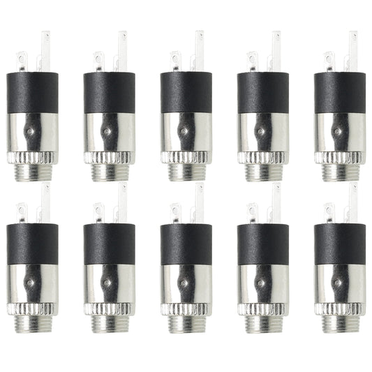 SJZBIN 10pcs 3.5mm Earphone Socket PJ-392 Silver Female Headphone Stereo Jack Panel Mount Connector