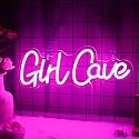 YuanDian Girl Cave Neon Sign, Dimmable Pink LED Neon Lights with USB Powered for Wall Decor, Gifts for Girls Women