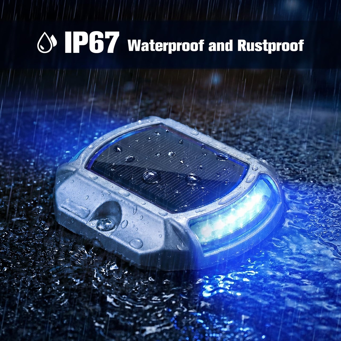 VOLISUN Solar Driveway Lights Dock Deck Lights 12 Pack,2 Colors in 1, LED Solar Powered Waterproof Outdoor Warning Step Light for Driveway Sidewalk