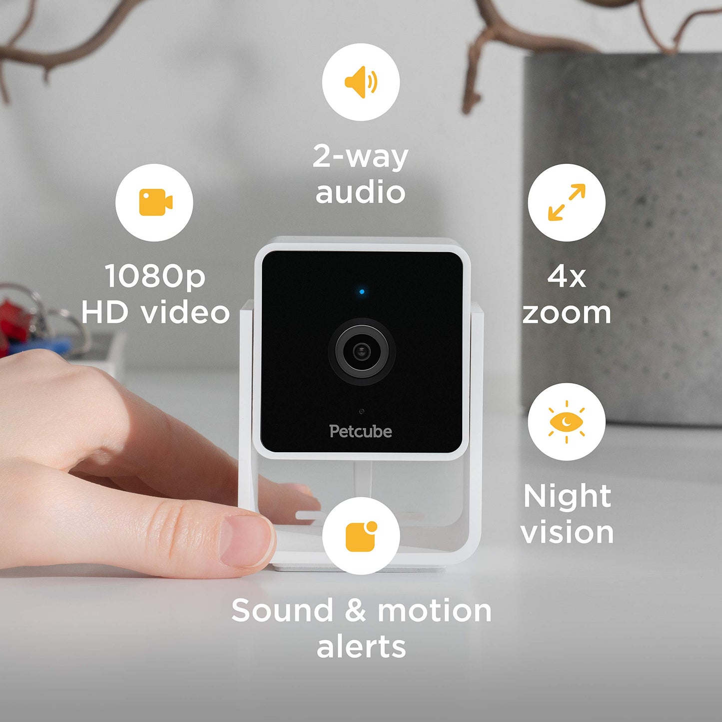 Petcube Cam Pack of 3 Indoor Home Security Cameras with 1080p HD Video, 2-Way Audio, Motion Detection, and Phone App, Night Vision Wi-Fi Camera