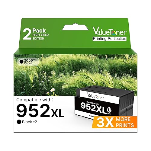 Valuetoner 952XL Black High-Yield Ink Cartridge for HP 952XL HP952 HP952XL Replacement for HP 952 XL Ink Cartridges for HP Printers OfficeJet Pro 8710
