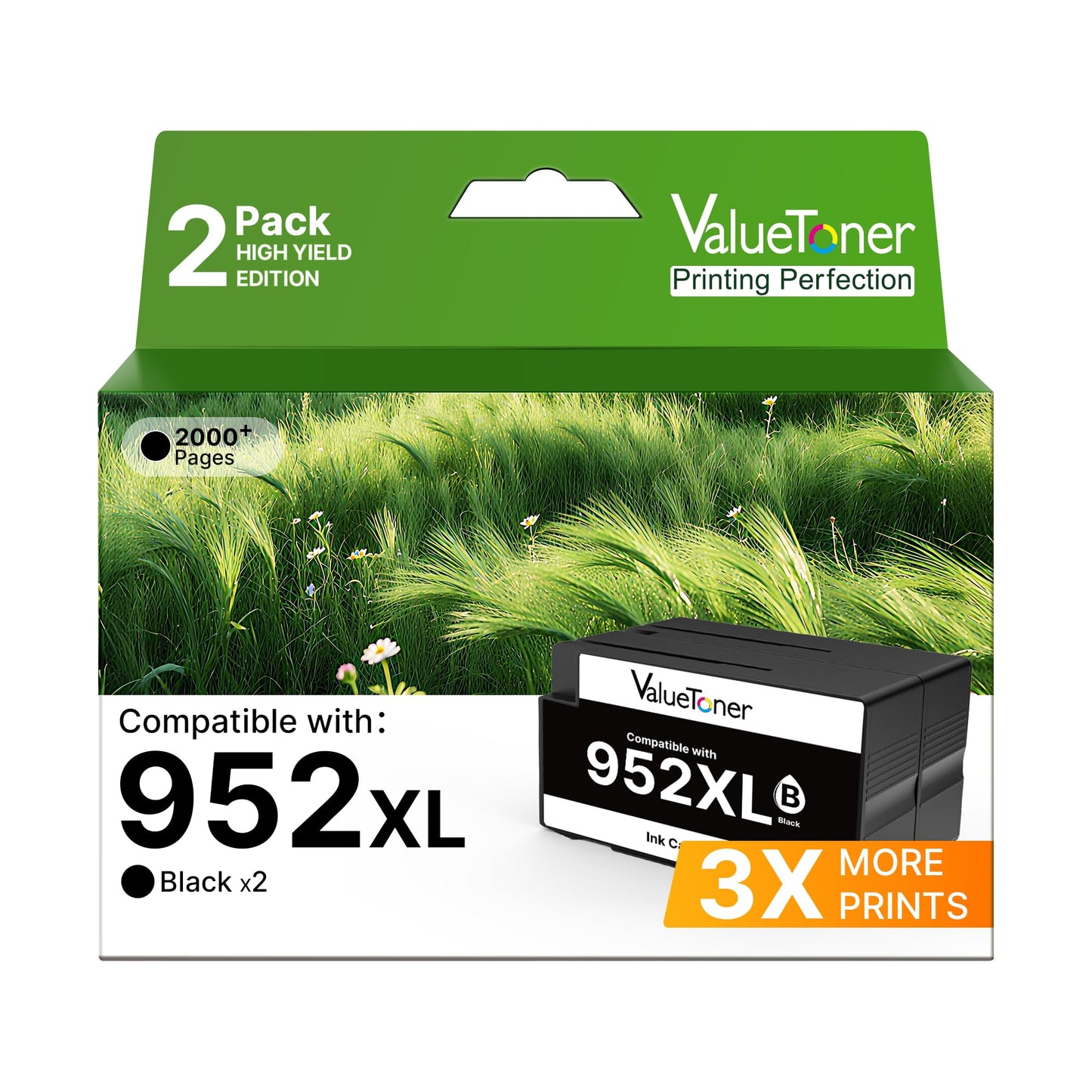 Valuetoner 952XL Black High-Yield Ink Cartridge for HP 952XL HP952 HP952XL Replacement for HP 952 XL Ink Cartridges for HP Printers OfficeJet Pro 8710