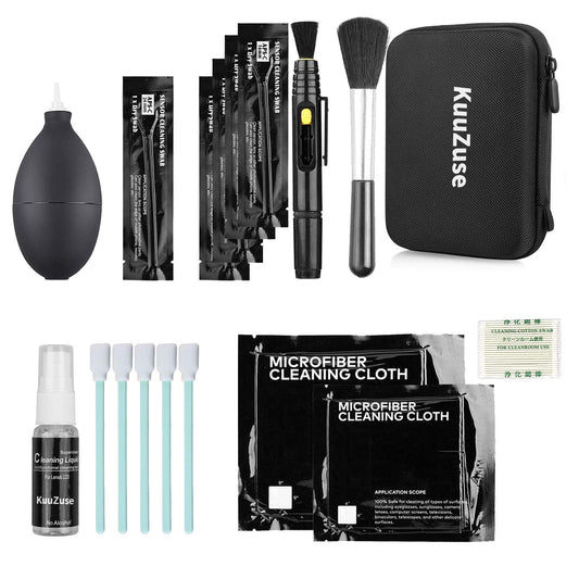 KuuZuse Professional DSLR Camera Cleaning Kit with APS-C Cleaning Swabs, Microfiber Cloths, Camera Cleaning Pen, for Camera Lens, Optical Lens