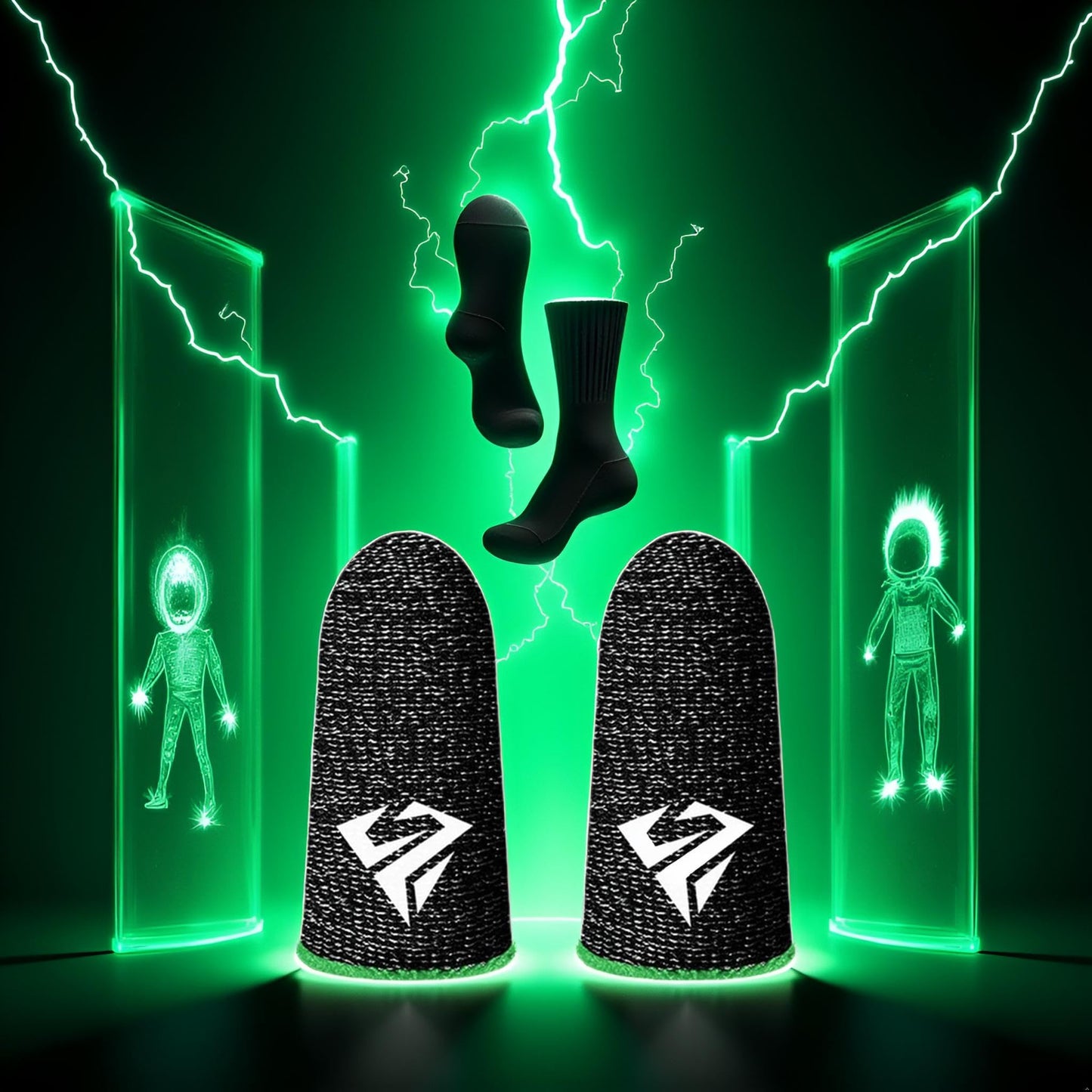 1 Pair for Pubg Mobile Games Gaming Finger Sleeve Breathable Fingertips Sweatproof Fingertip for Mobile Cove Slip Finger Gloves, Cell Phone Gaming