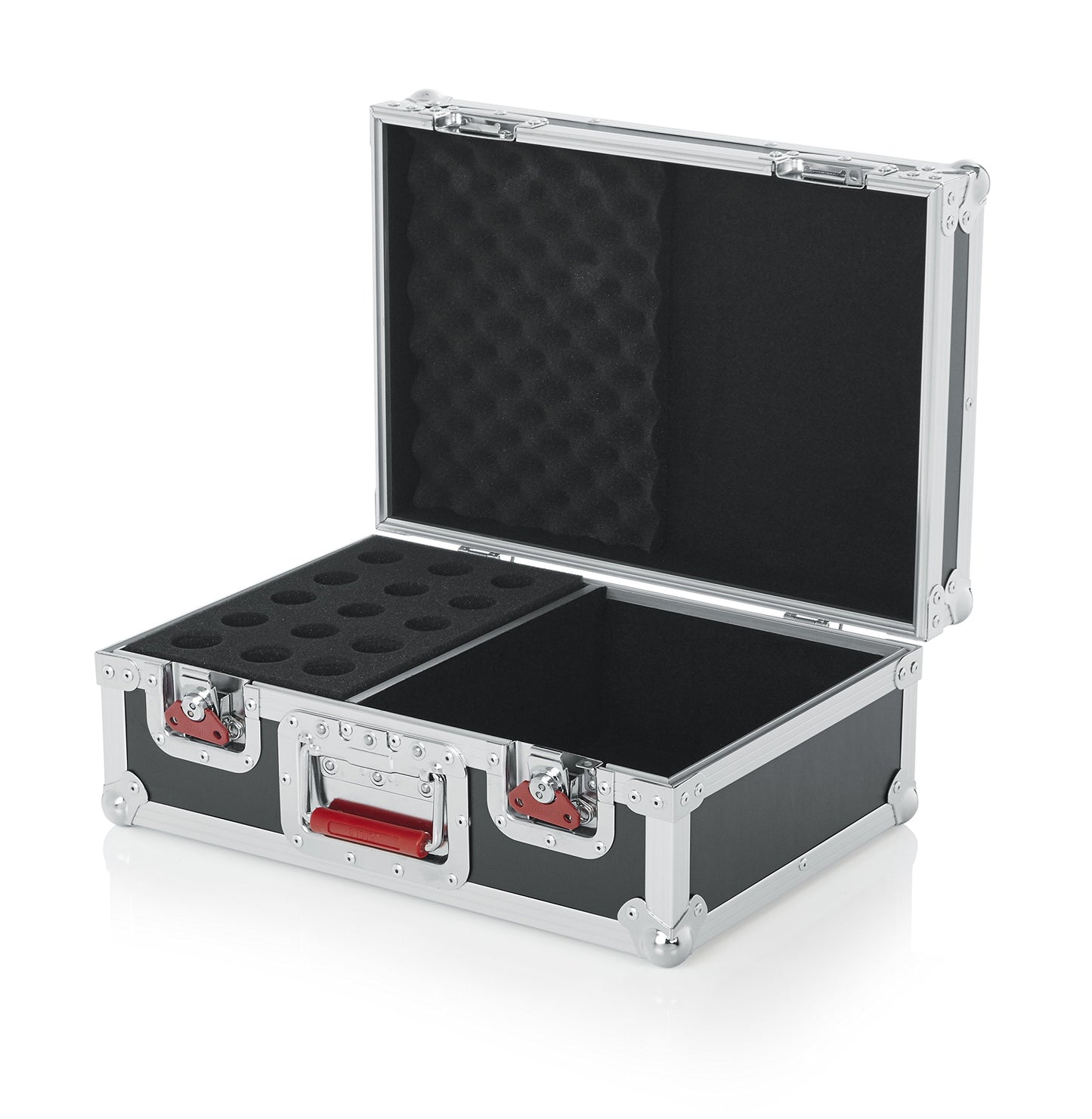 Gator Cases G-TOUR Series Road Case with Foam Drops for (15) Wired Microphones & Accessory Storage (G-TOUR M15)