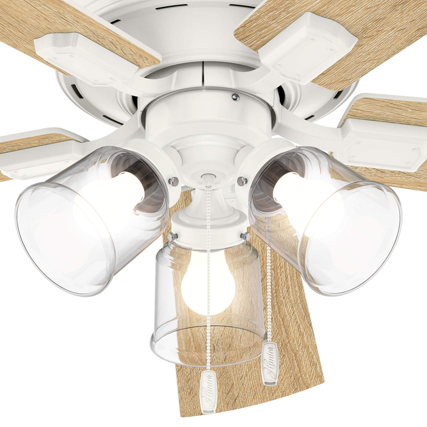 Hunter Fan 52 inch Casual Fresh White Finish Indoor Ceiling Fan with LED Lights (Renewed)