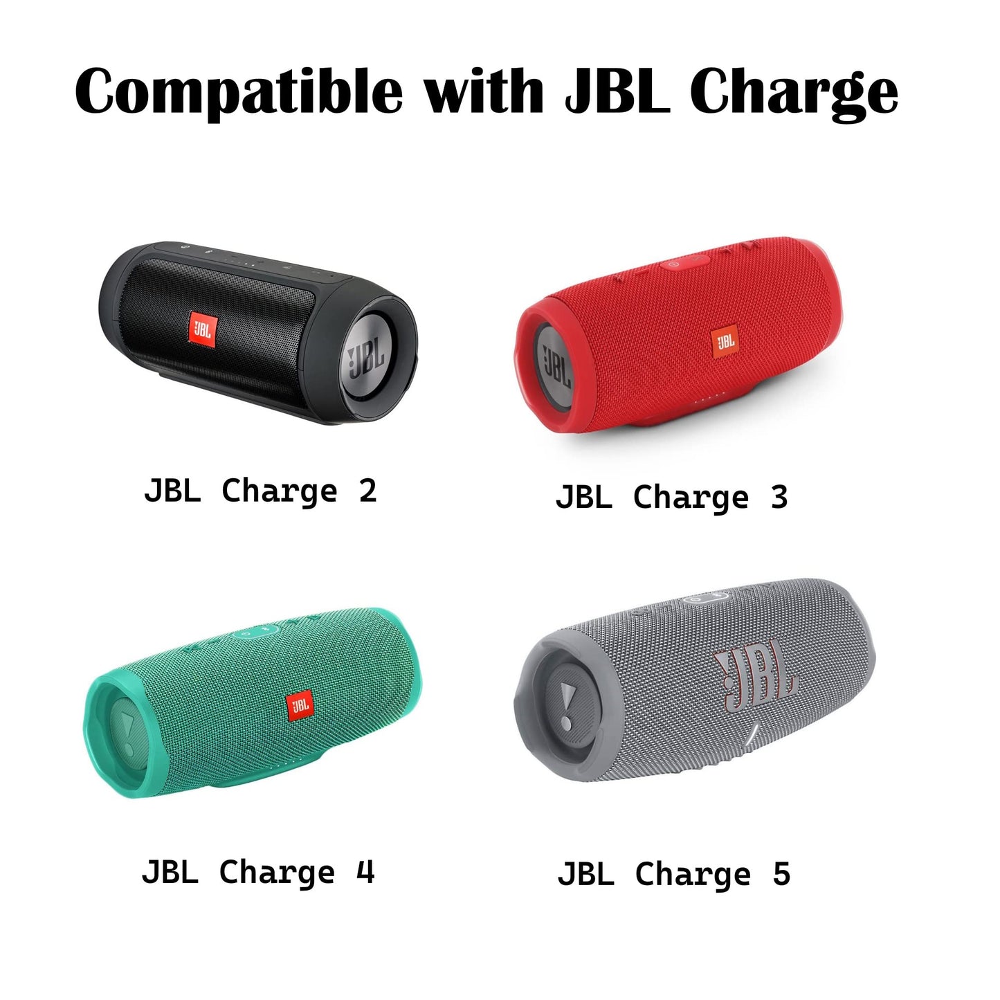 ienza Universal Multi-Type USB Charge Cable Wire with USB C & Micro Compatible with JBL Charge, Flip, Pulse, Go, Clip, Micro II, Trip, Speakers