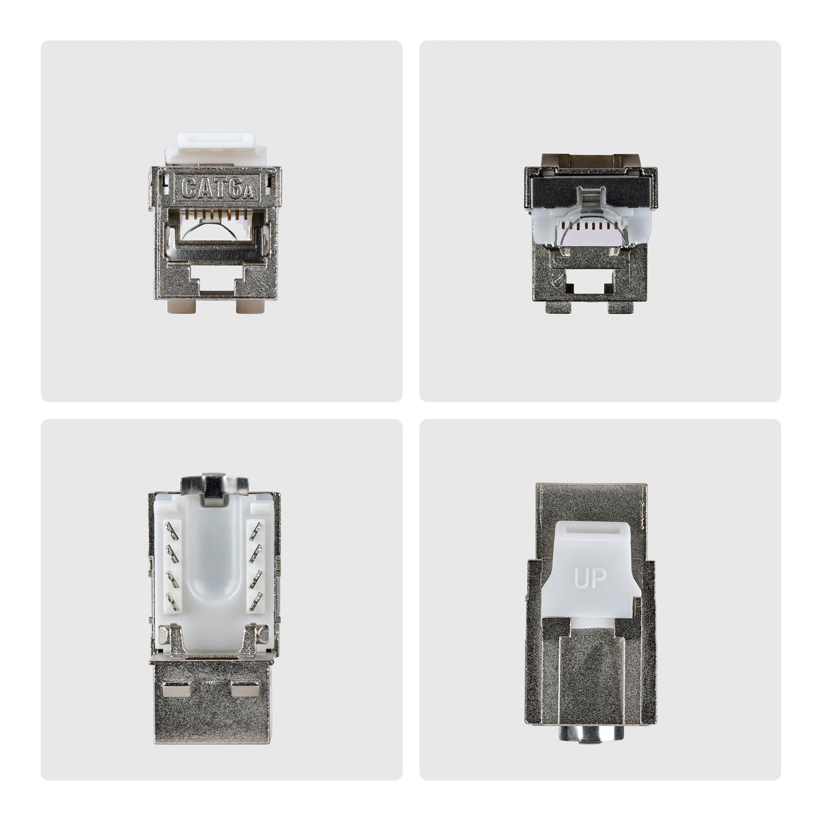 StarTech Shielded Cat6a Keystone Jack 10-Pack, STP, 90 Toolless