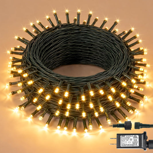 Hopolon String Lights Indoor Outdoor, 33 FT 100 LED Christmas Lights Waterproof, Connectable Green Wire Twinkle Fairy Lights Plug in for Wedding Party