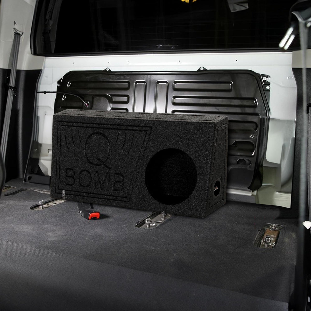 QPower QBomb Single 10" Vented Car Audio Subwoofer Box, 1.17 Cu Ft Airspace