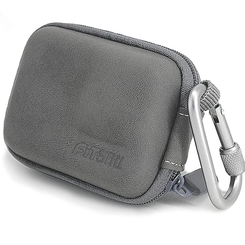 FiTSTILL Grey PU Mini Carrying Case for Go Pro Hero 13/12/11/10/9/8/7/(2018)/6/5 Black,Hard Shell Travel Storage Case for DJI Osmo
