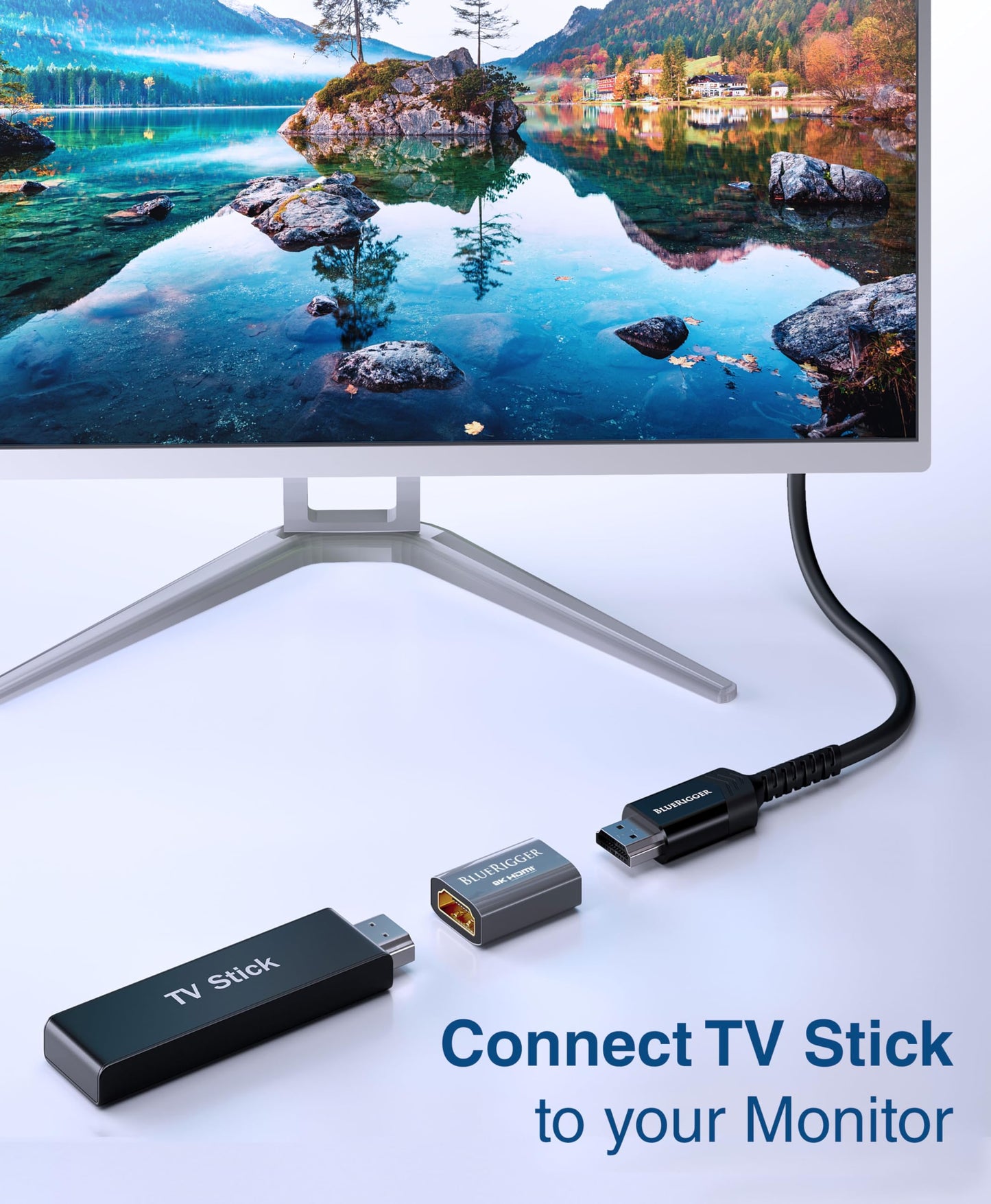 BlueRigger 8K HDMI Coupler - 1 Pack (8K 60Hz, 3D, Female to Female Adapter, 2.1 HDMI Extender, Union Connector) - Compatible with HDTV, Gaming