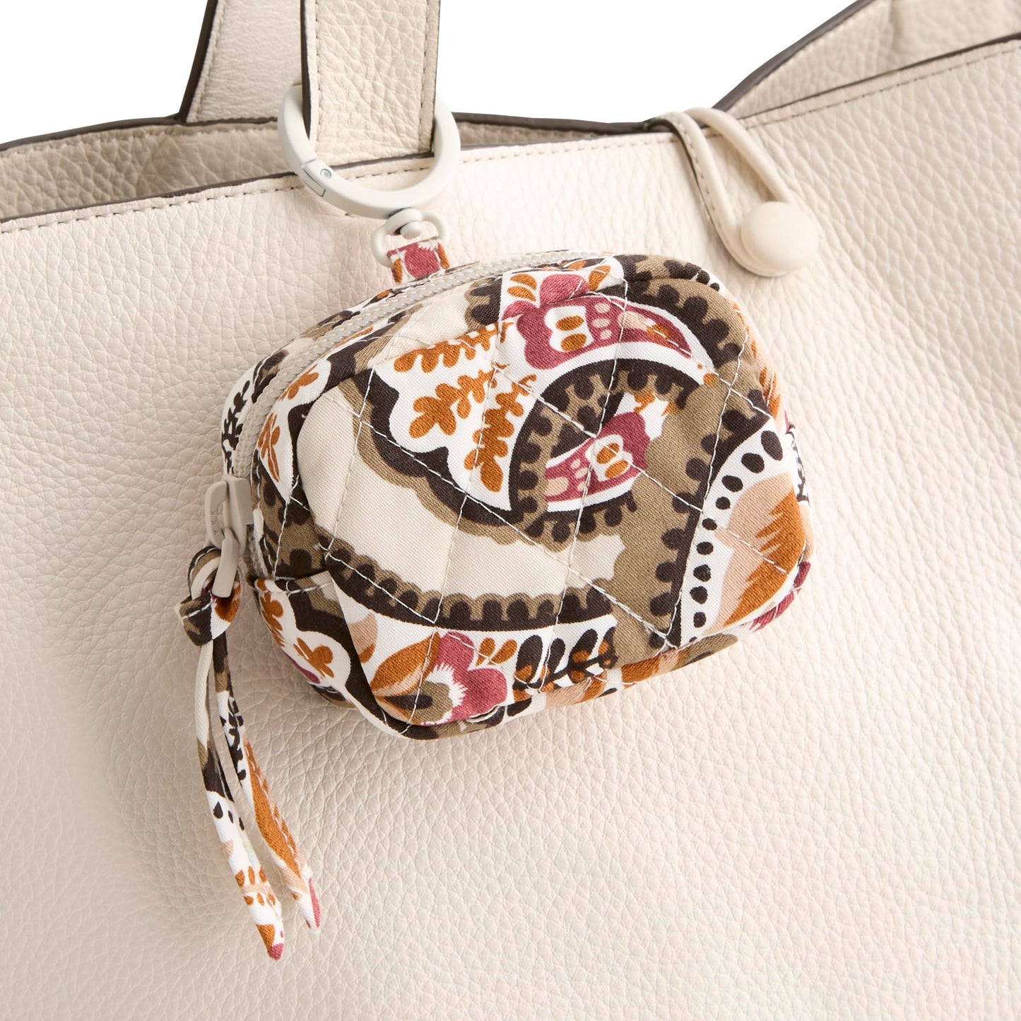 Premium Cotton Zip Earbud Bag Charm, Blooming Paisley, One Size
