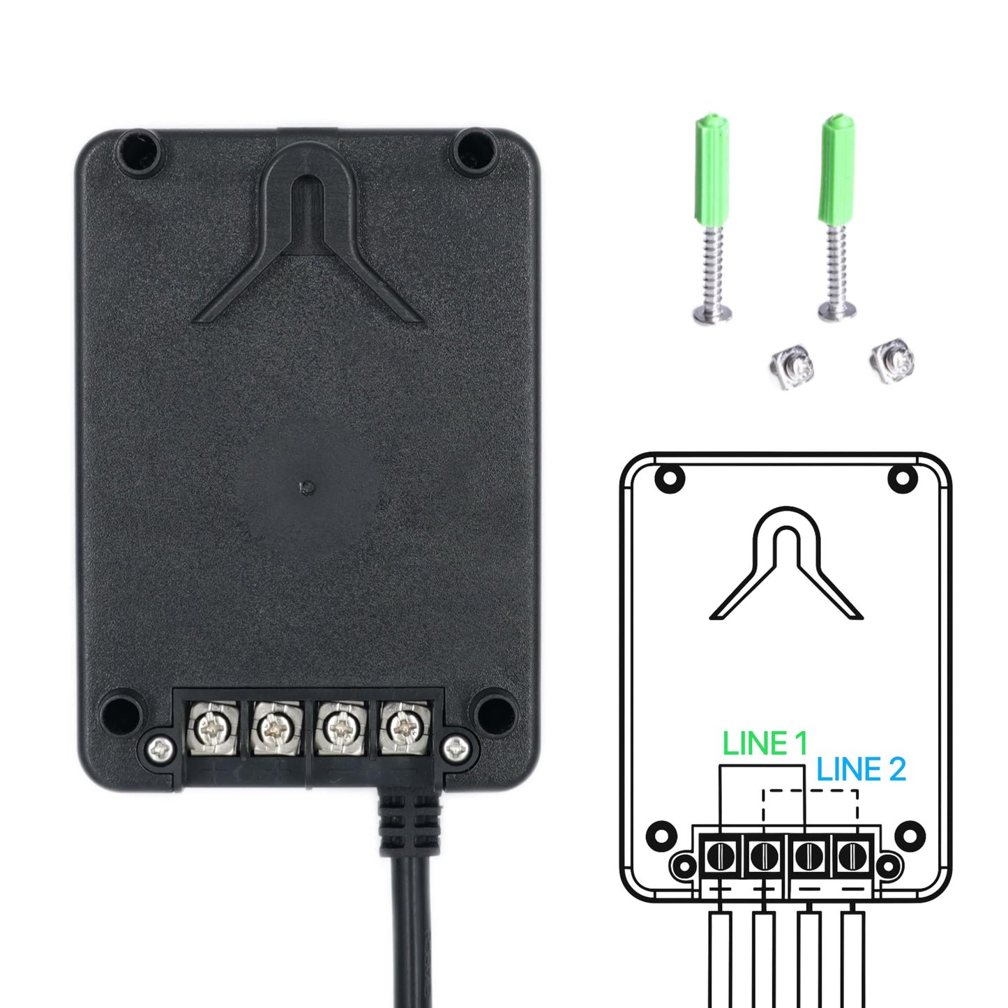 Wohenhao 100W Low Voltage Landscape Transformer, 100-240V AC to 12V DC Transformer with Timer and Photocell, Dusk to Dawn and 2/4/6/8H Countdown Timer