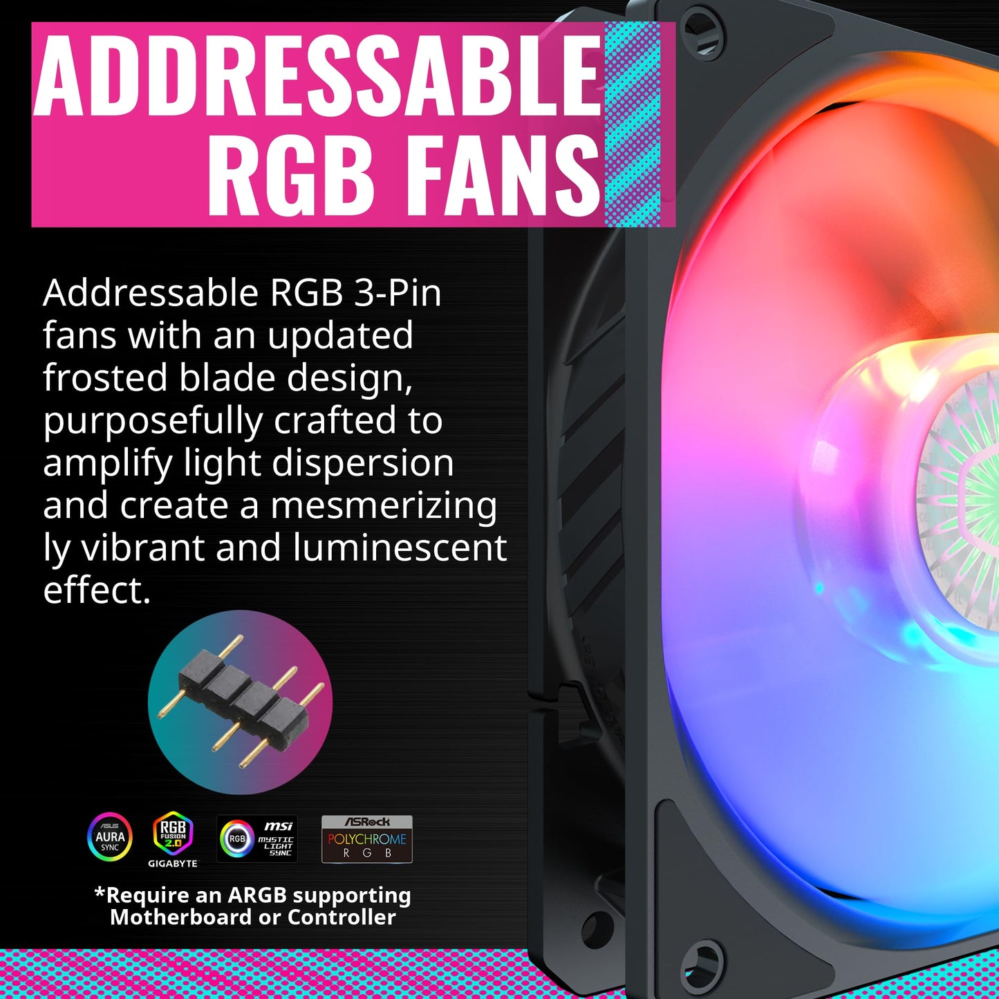 Cooler Master TD300 Mesh Micro-ATX Tower with Polygonal Mesh Front ana Removable Top Panel, ARGB/PWM Hub Tempered Glass, Dual Sickleflow PWM ARGB