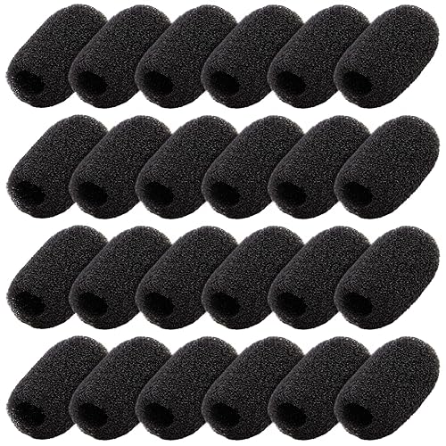 Juvale Headset Microphone Foam Windscreens - Noise Reduction Microphone Windscreens - Wind Muff for Mic Shield & Lapel Mic Covers - Pack of 24, 0.8