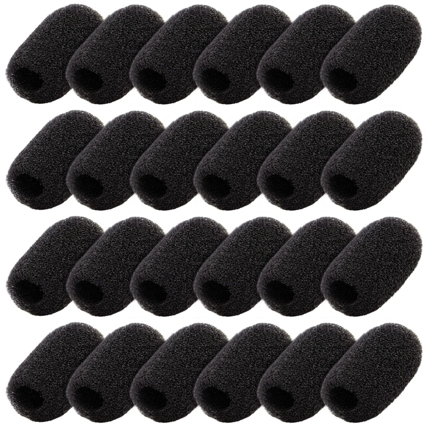Juvale Headset Microphone Foam Windscreens - Noise Reduction Microphone Windscreens - Wind Muff for Mic Shield & Lapel Mic Covers - Pack of 24, 0.8