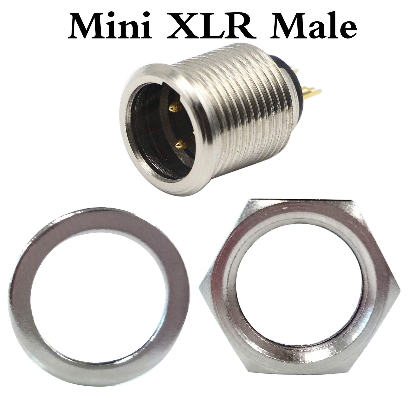 zdyCGTime DIY Mini XLR Adapters - 3 Pin Male Socket Connector for Mic and Chassis Panel Mount Aviation Plug Connector (2 Pack)