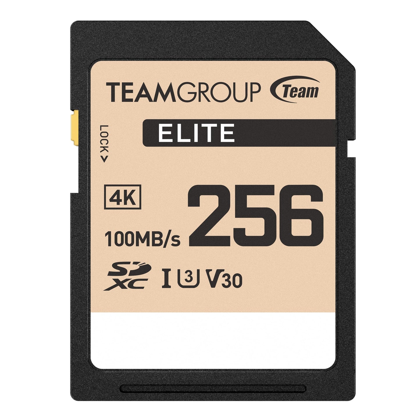 TEAMGROUP Elite 256GB UHS-I U3 V30 UHD Read Speed up to 100MB/s SDXC High Speed 4K Memory Card Compatible with Canon Sony Nikon Panasonic FUJIFILM