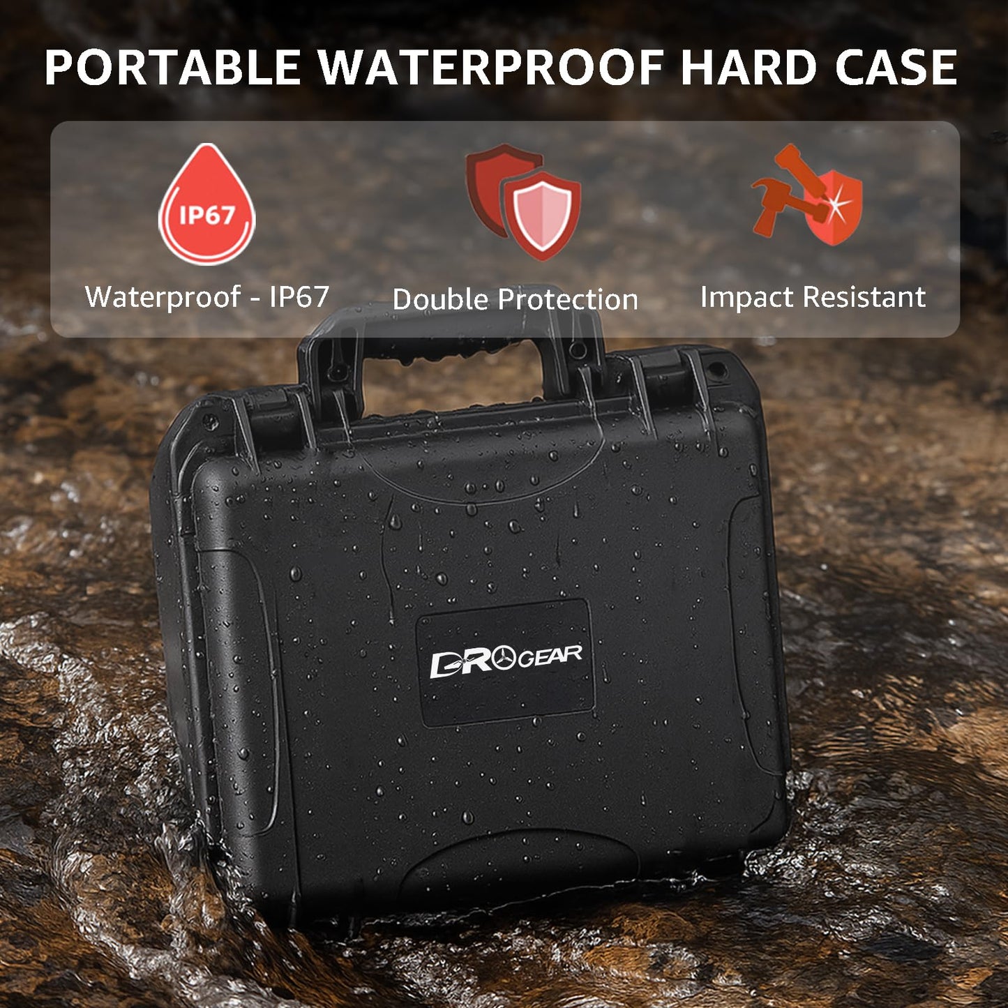 Drogear Waterproof Hard Case for Insta360 X5 Essentials Bundle/X4/X3 | Holds Up to 6 Batteries | Shockproof & Dustproof Protection | Fits Floating