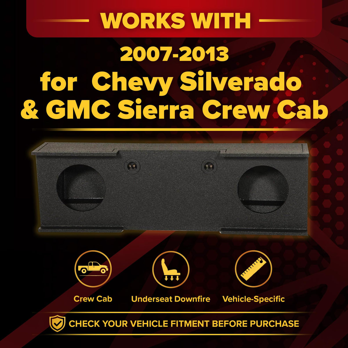 QPower QBGMC10-2007-4DR Dual 10-Inch Underseat Downfire Subwoofer Box