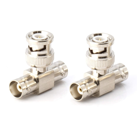 THE CIMPLE CO - BNC T Adapter - T-Shaped Coax Splitter - 1 Male Port to 2 Female Ports, Coaxial Cable Extension - 4 Pack