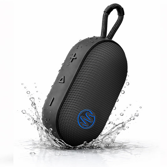 Gemini Mini Bluetooth Speaker - Small Portable Waterproof with Carabiner, Compact Travel Design, IPX7 Shower Proof, 12Hr Battery, TWS Pairing