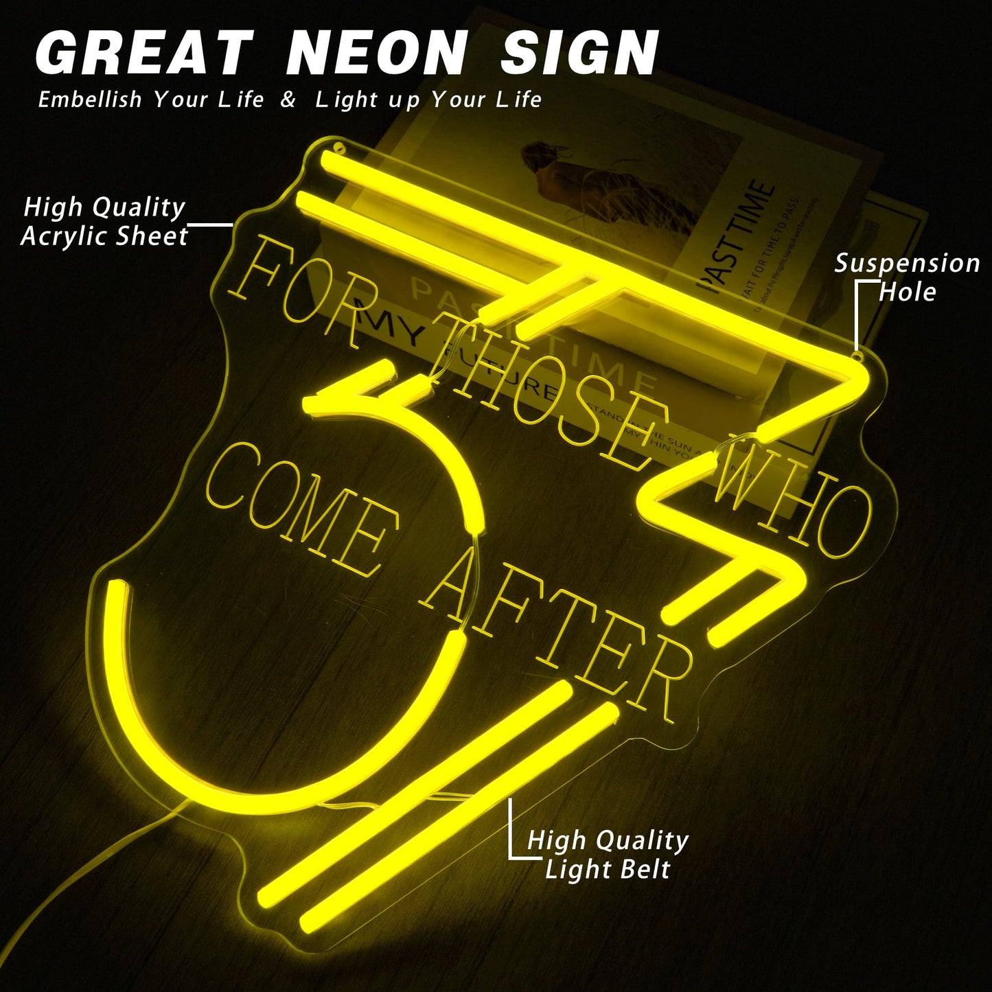 For Those Who Come After LED Sign 33 RPG Game Themed Neon Signs Gaming Decor Fantasy World LED Light Cyberpunk Aesthetic Decor for Gamer Room and RPG