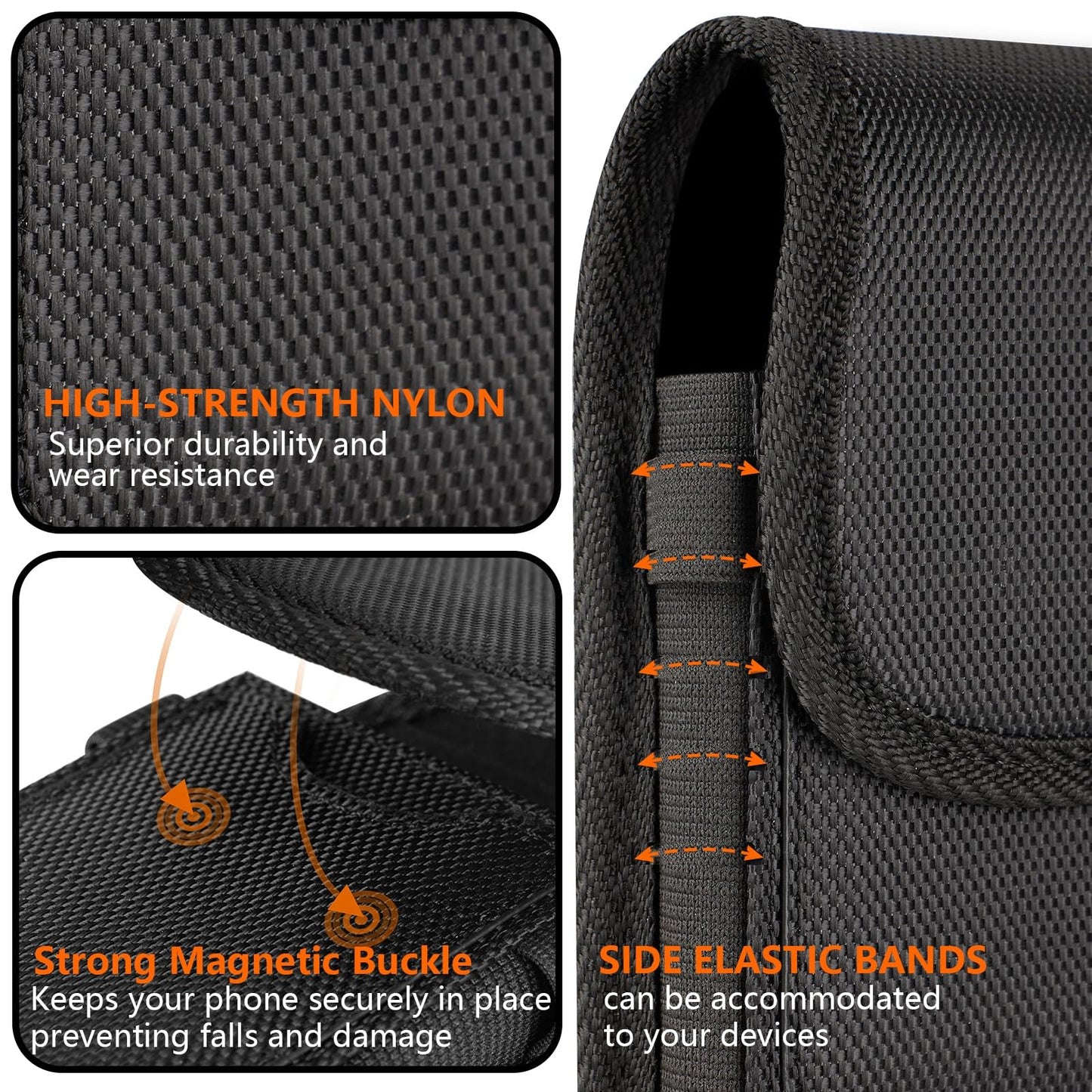 NUVAVO Magnetic Cell Phone Holster with Belt Clip for iPhone Samsung Galaxy