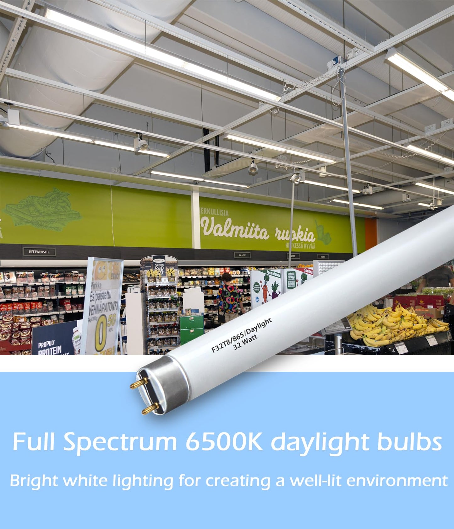 Cemlorot (10pack) 48 inch F32T8/865 Fluorescent Tube Light,4FT 32Watts 6500K Full Spectrum Daylight Bulb,Ra83 High Transparent Replacement for Ceiling