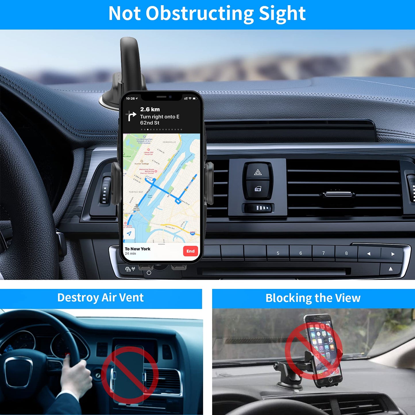 APPS2Car 14'' Gooseneck Car Phone Holder,Heavy Duty Phone Holder for Truck, [Flexibile Long Arm] [Anti Shake stabilizer] Windshield Car Phone Mount
