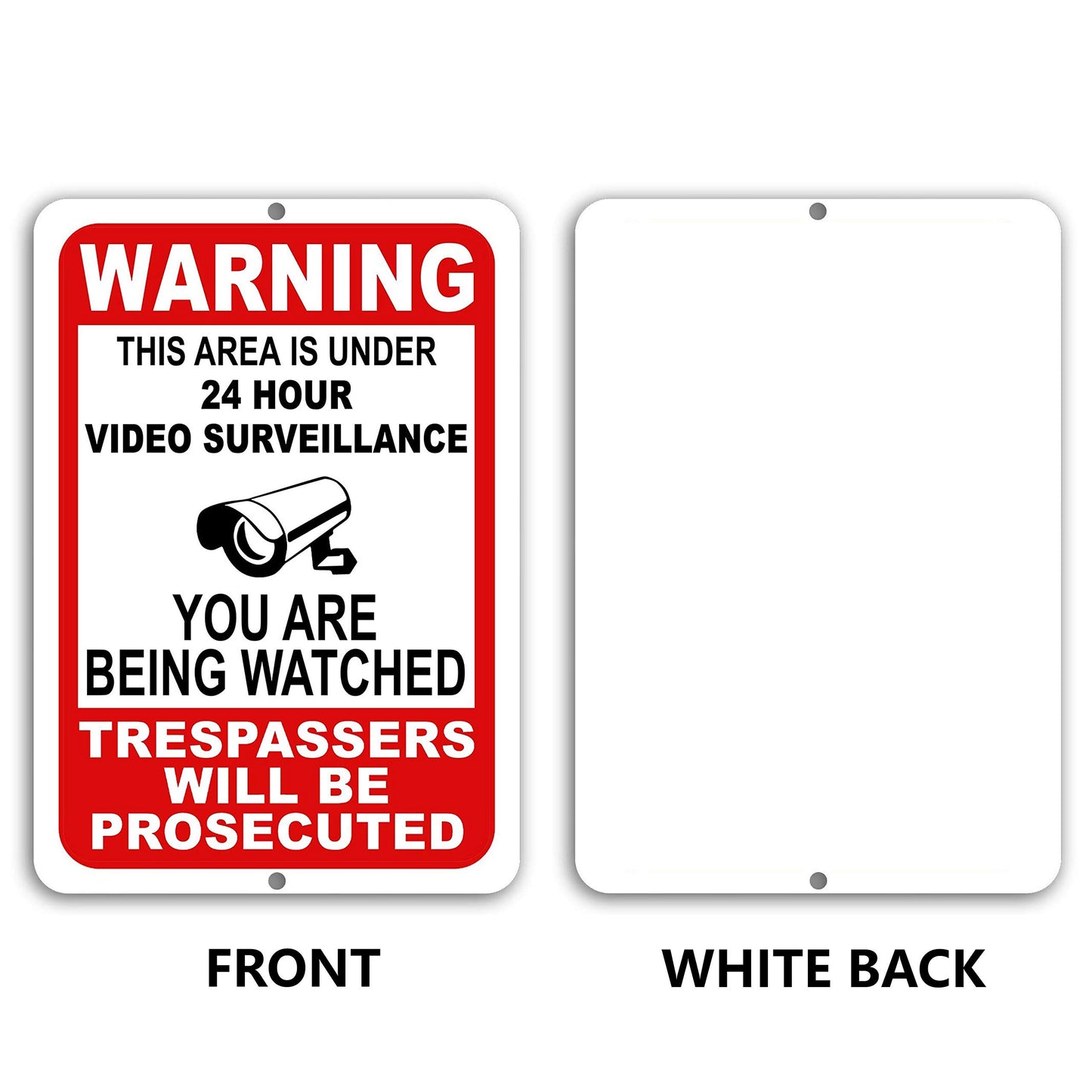 Mysignboards Warning This Property Under 24 Hour Video Surveillance Sign Security CCTV Aluminum - Metal - You are Being Watched!!!