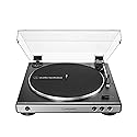 Audio-Technica at-LP60X-GM Fully Automatic Belt-Drive Stereo Turntable, Gunmetal/Black, Hi-Fidelity, Plays 33 -1/3 and 45 RPM Vinyl Records, Dust