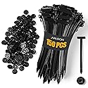 150 Pcs Nylon Universal Cable Tie Buckle-Heavy Duty Self-Locking Zip Ties with Pin & Button Design, UV-Resistant Fasteners for Car Bumper Fender