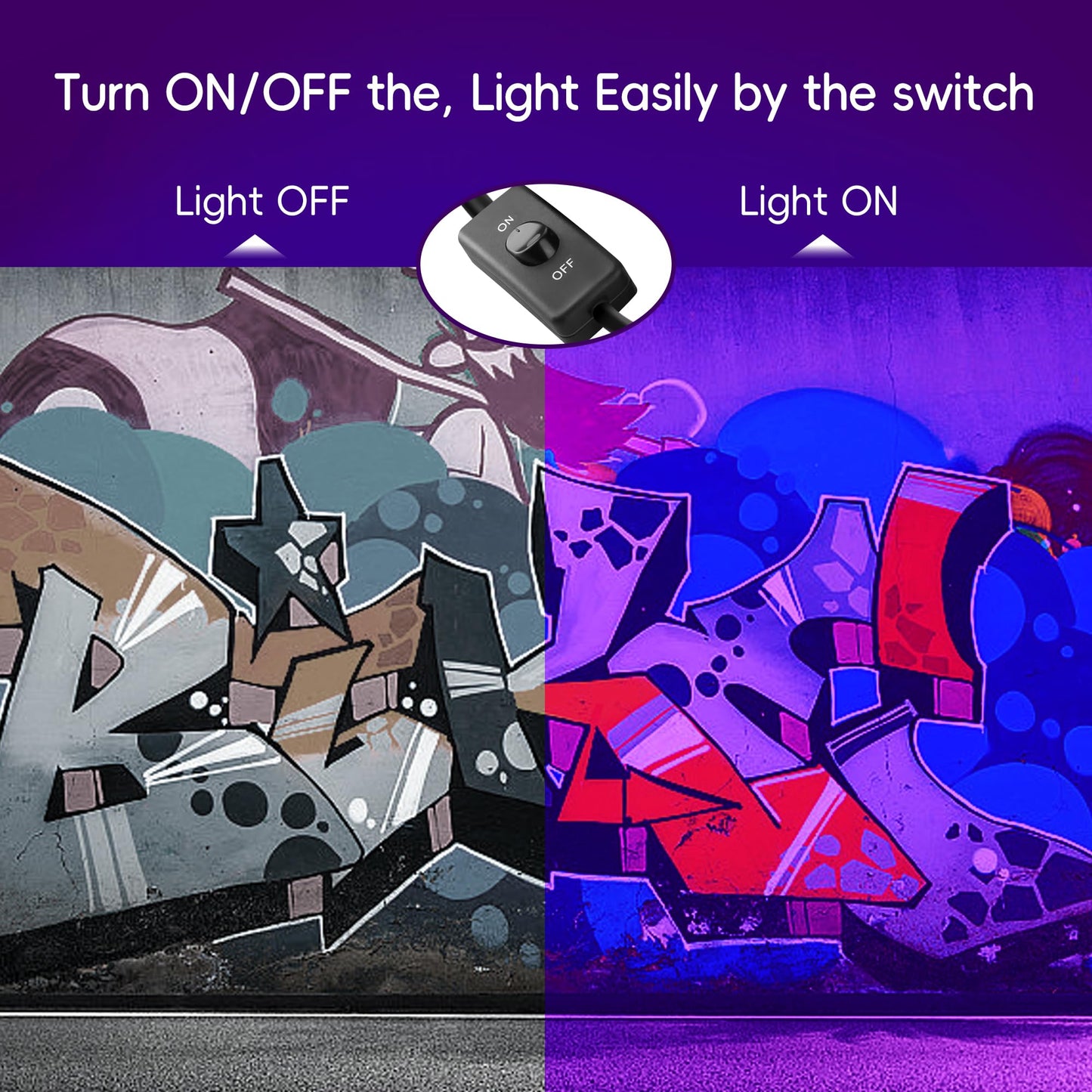 Gopretty 400W LED Black Flood Lights 2 Pack, Blacklight with Plug, Outdoor Black Lights for Glow Party, Neon Glow, Halloween, Body Painting