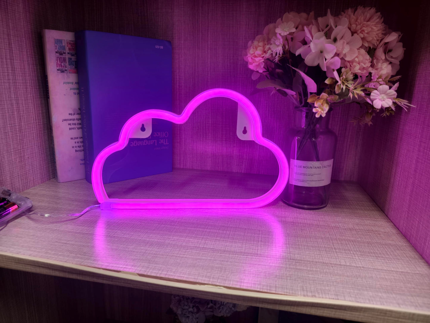 Neon Signs-LED Cloud Neon Light for Wall Decor, Battery or USB Powered Cloud Sign Shaped Decoration Wall Lights (pink)
