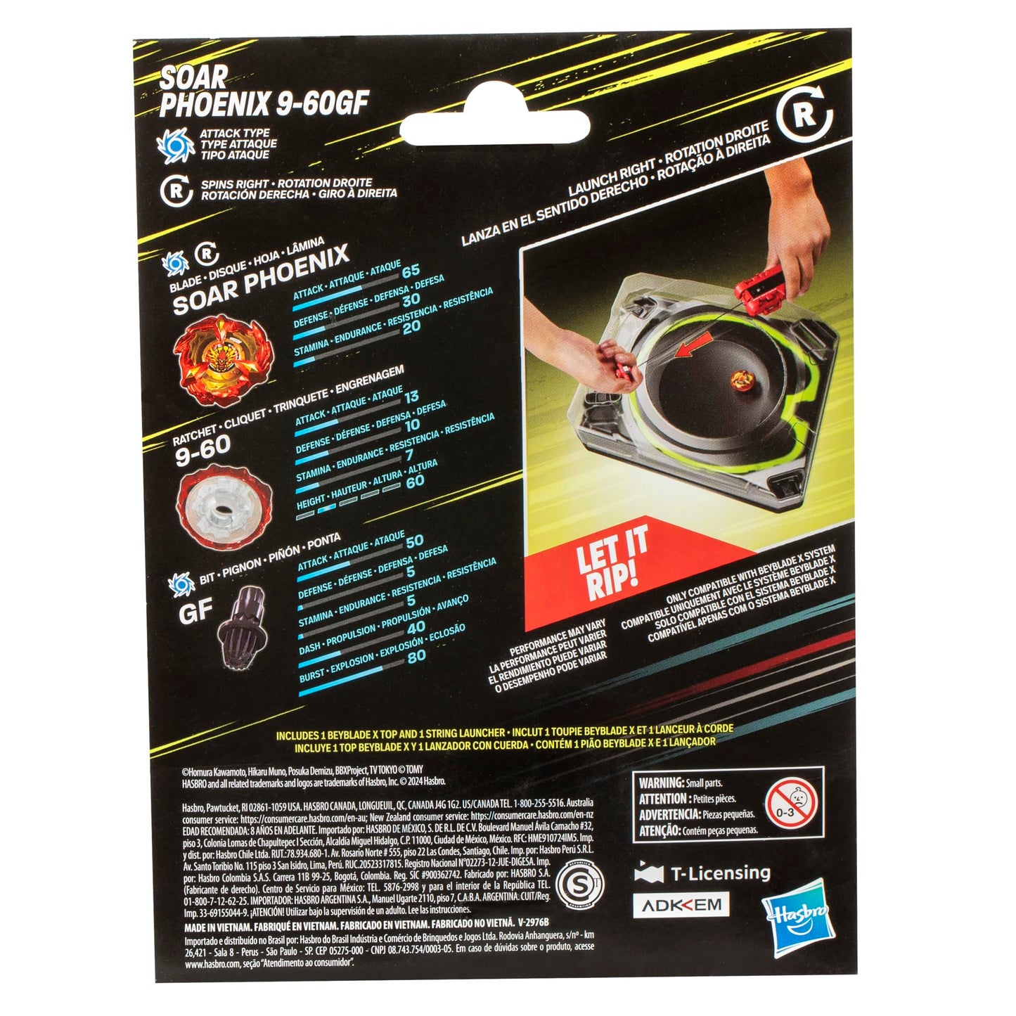 BEYBLADE X Soar Phoenix 9-60GF Deluxe String Launcher Set with Attack Type Right-Spinning Top Toy; Great Gift for 8 Year Old Boys and Girls