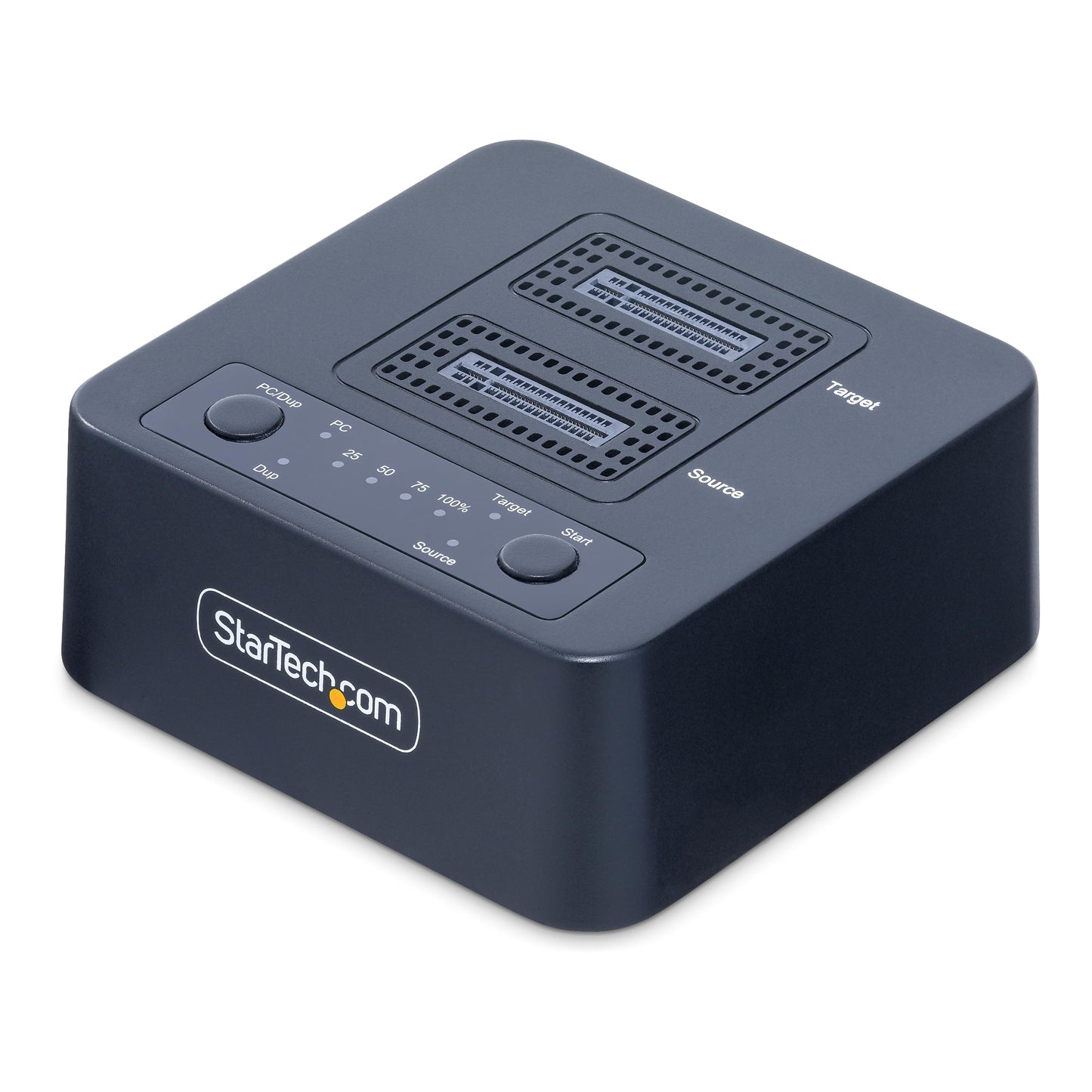 StarTech.com 1:1 M.2 NVMe Drive Duplicator, 90GBpm Standalone SSD Cloner/Copier, USB-C 3.2 20Gbps M.2 Dual-Bay Drive Dock, Black