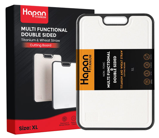 Titanium Cutting Boards for kitchen, Double Sided Metal Cutting Board, Non Toxic Chopping Board, Wheat Straw PP/Healthy Large Titanium Cutting Board…