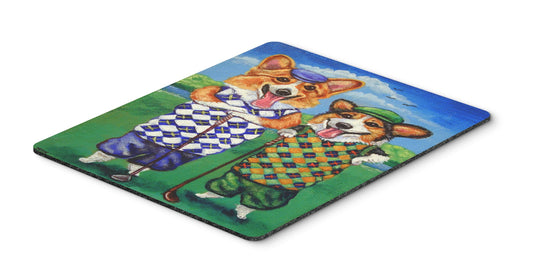 Caroline's Treasures 7361MP Corgi Golfers Mouse Pad, Hot Pad or Trivet for Home Office Gaming Working Computers Laptop Mouse Mat,Washable Large