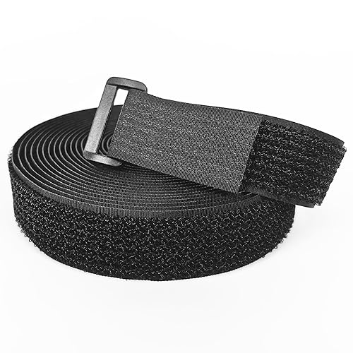 Heavy Duty Hook and Loop Straps - 16' Long, 25 Buckles, Cut to Length, Reusable Cord Straps for Storage and Organization