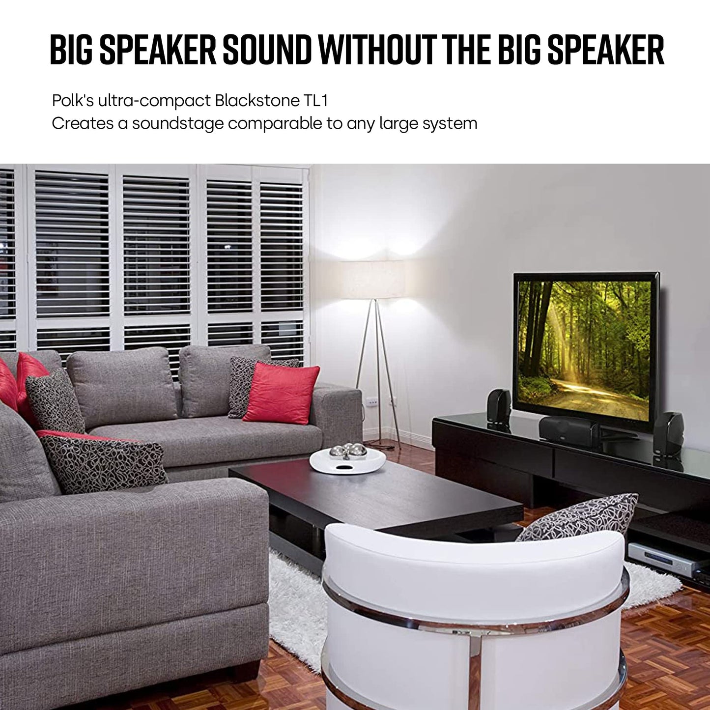 Polk Audio TL1 Center Channel Speaker, Center Speakers for Home Theater (Each, Black)
