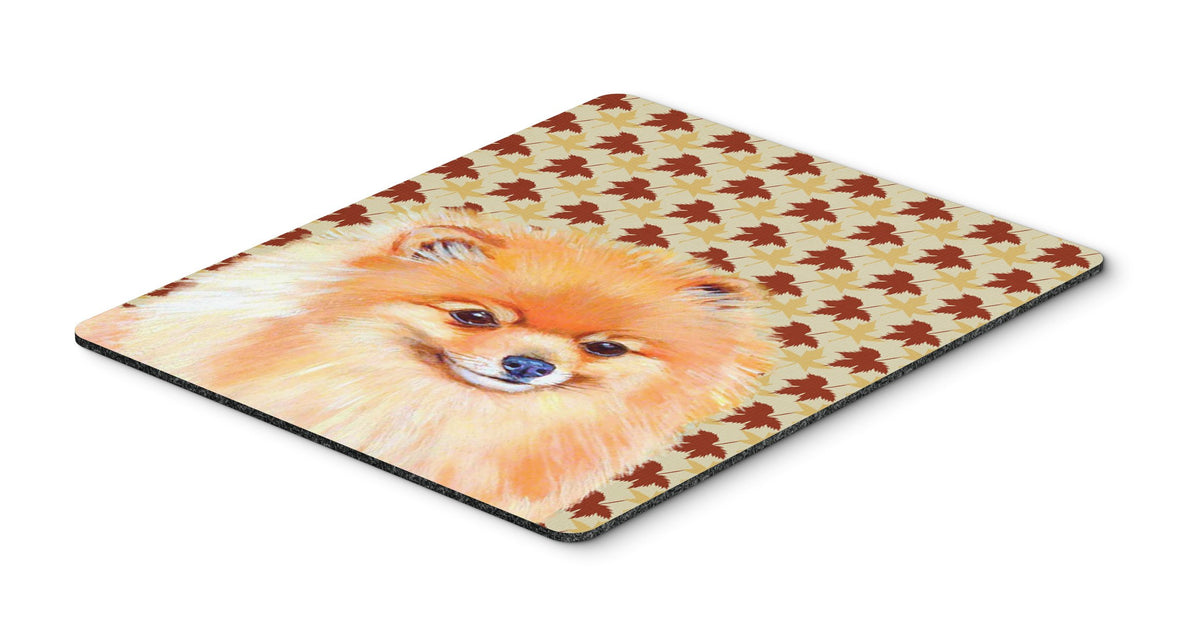 Caroline's Treasures LH9125MP Pomeranian Fall Leaves Portrait Mouse Pad, Hot Pad or Trivet for Home Office Gaming Working Computers Laptop Mouse
