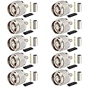 MOOKEERF N Male Plug Crimp Coax Connector Adapter for RG58 LMR195 KSR195 RG400 3D-FB Cable (10 Pack)